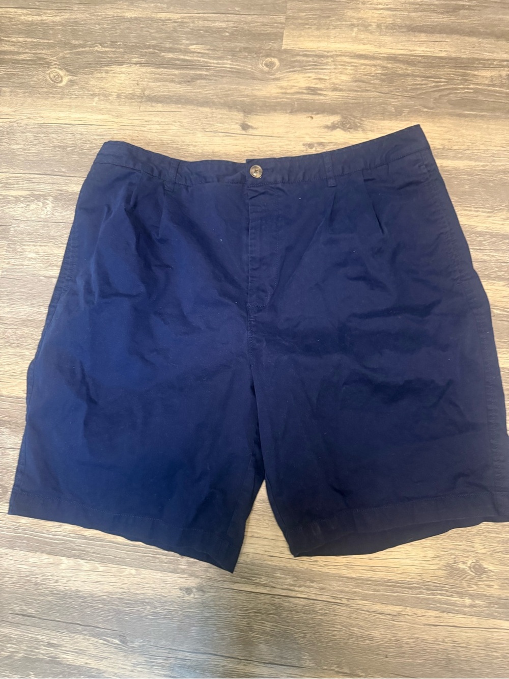 Saddlebred Navy Flat-Front Cotton Shorts